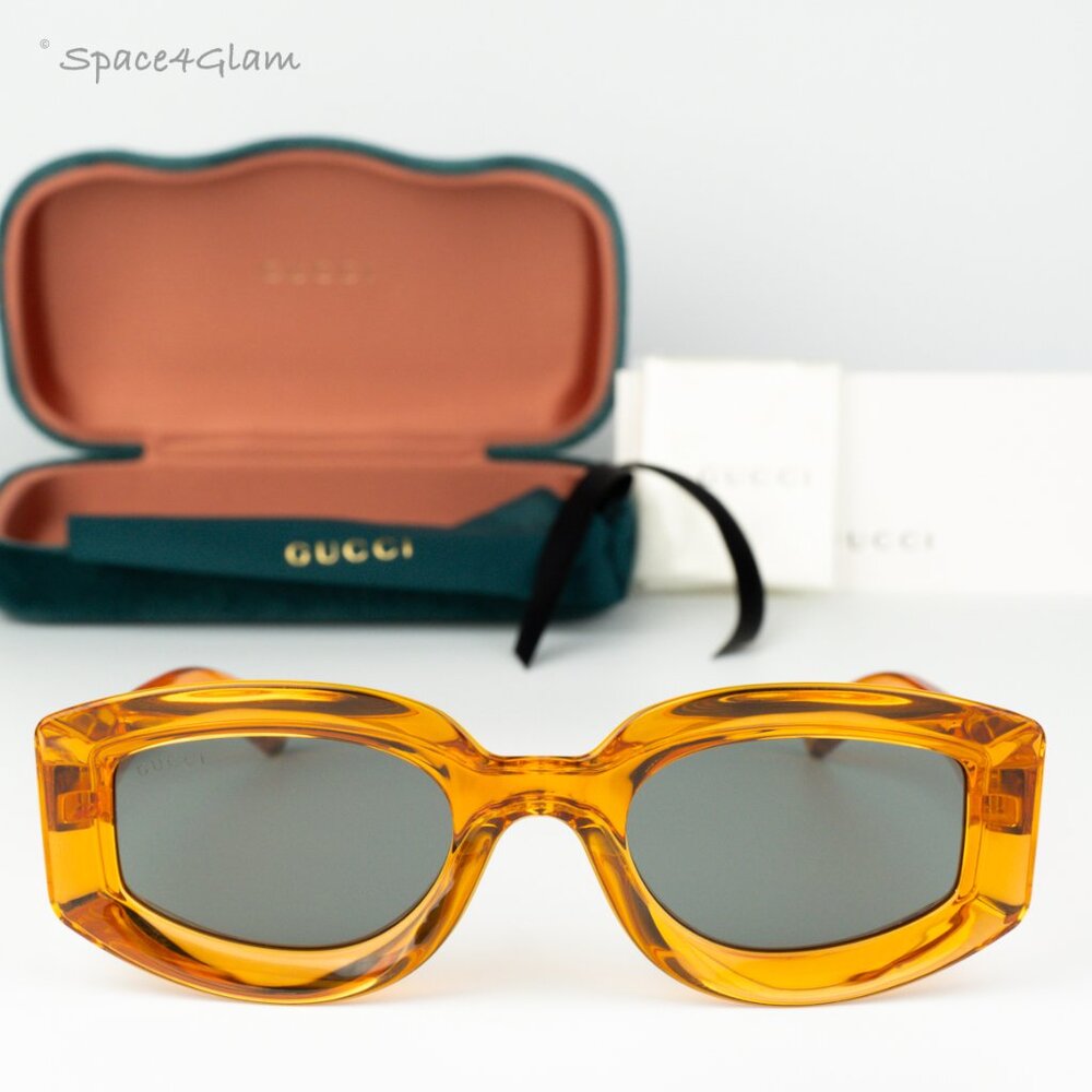 BRAND NEW Gucci GG1719S 005 Orange Grey Women Square Sunglasses GG 1719S - Picture 2 of 8